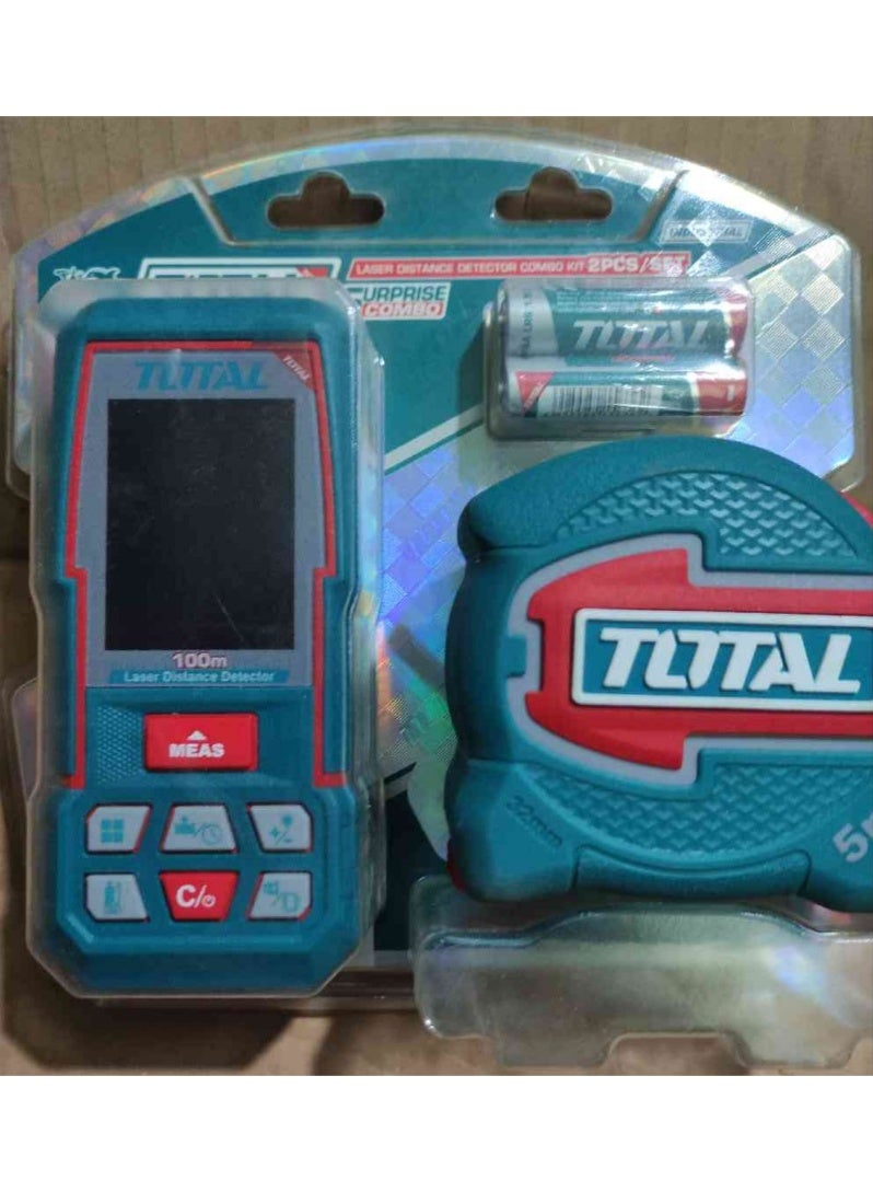 TOTAL 100m laser meter with a 5m x 32mm magnetic meter - Image 2